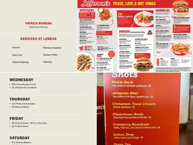Jefferson's Menu