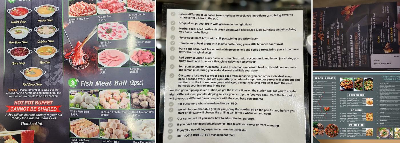 Hot Pot & BBQ Buffet Menu