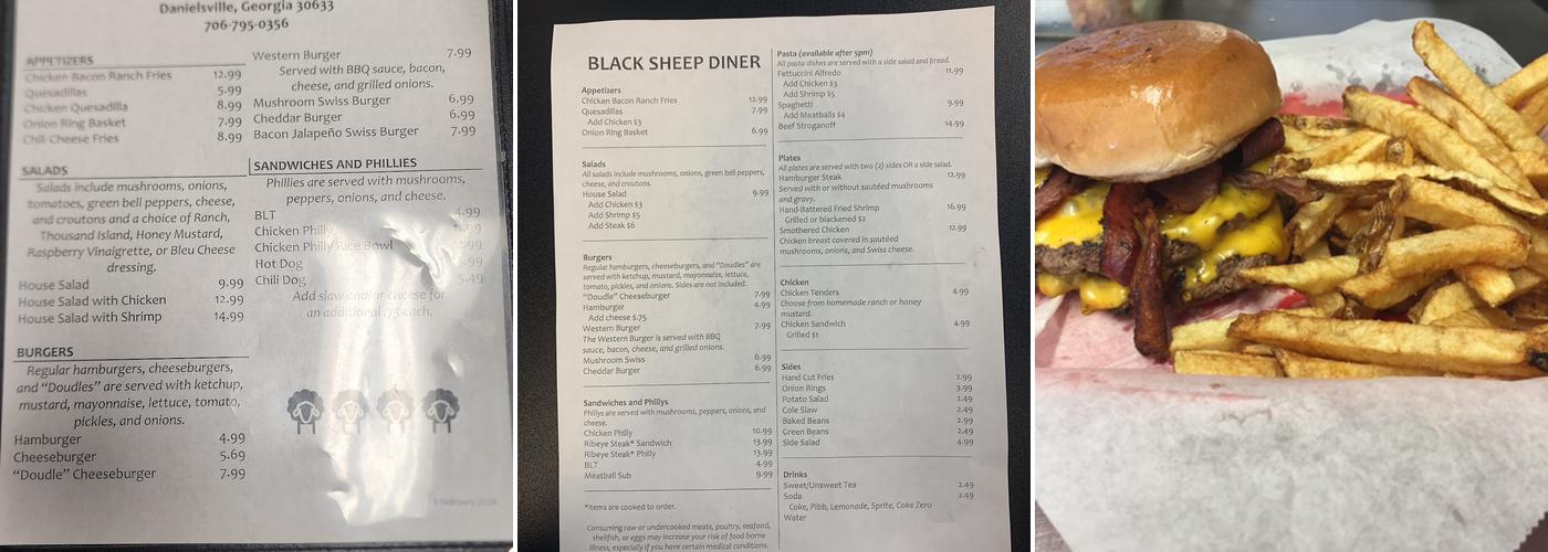 Black Sheep Diner Menu