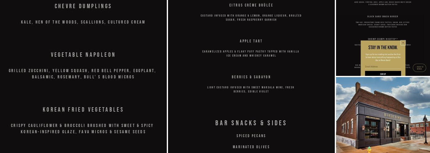 The Bar at BLACK BAND Menu