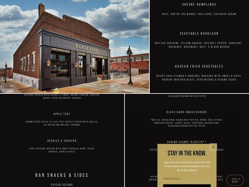 The Bar at BLACK BAND Menu