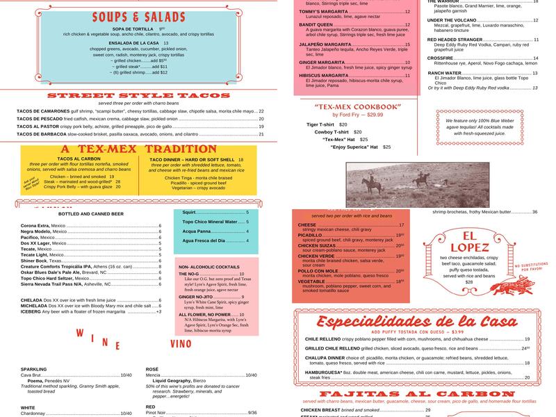 Superica Menu