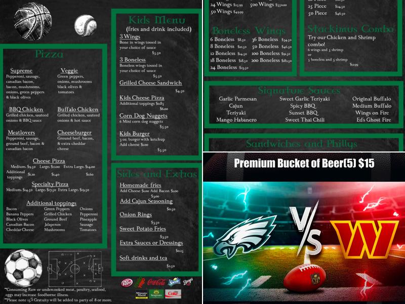 Paddy's Sports Bar & Grill Menu