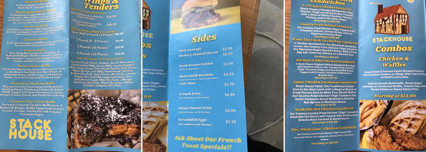 Stack House Menu