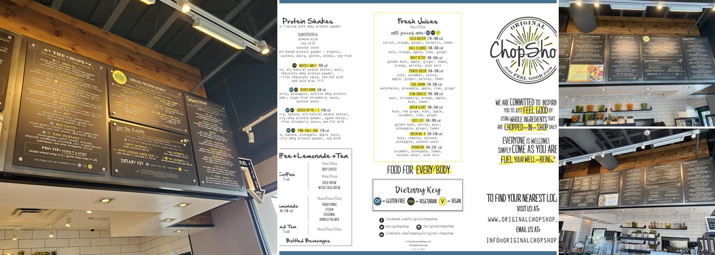 Original ChopShop Menu