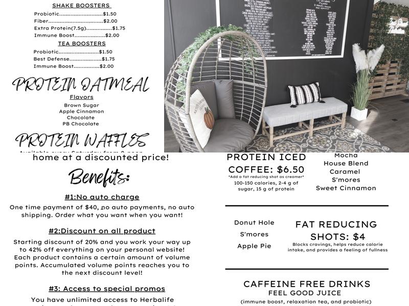 2nd Street Nutrition Menu