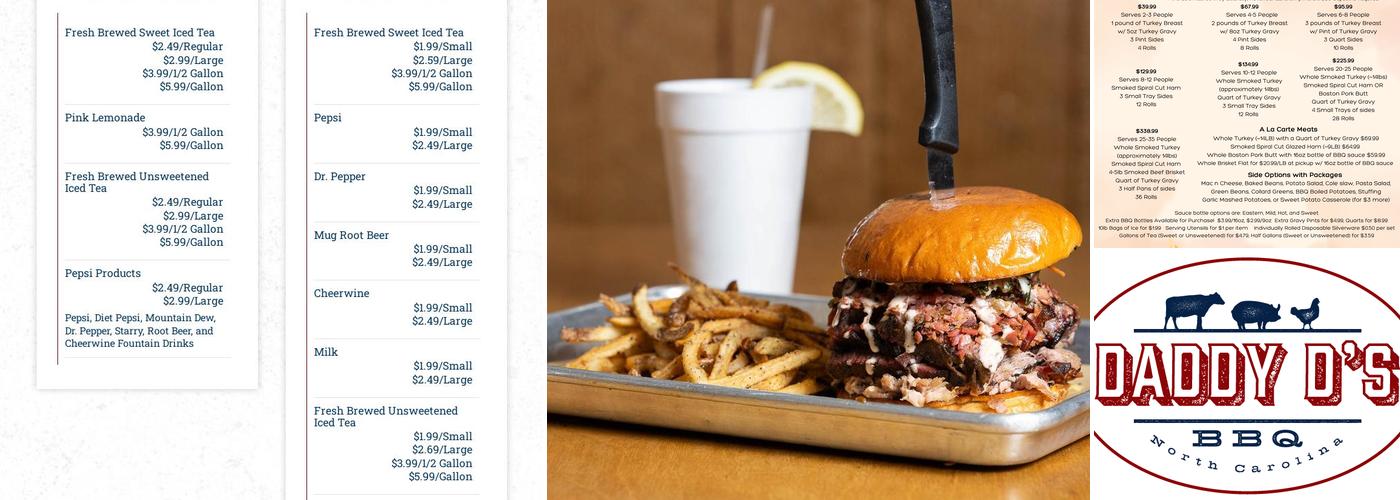 Daddy D's BBQ Menu