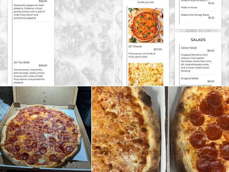 Glide Pizza Menu
