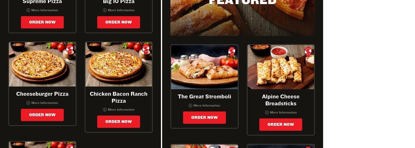 Simple Simon's Pizza Menu