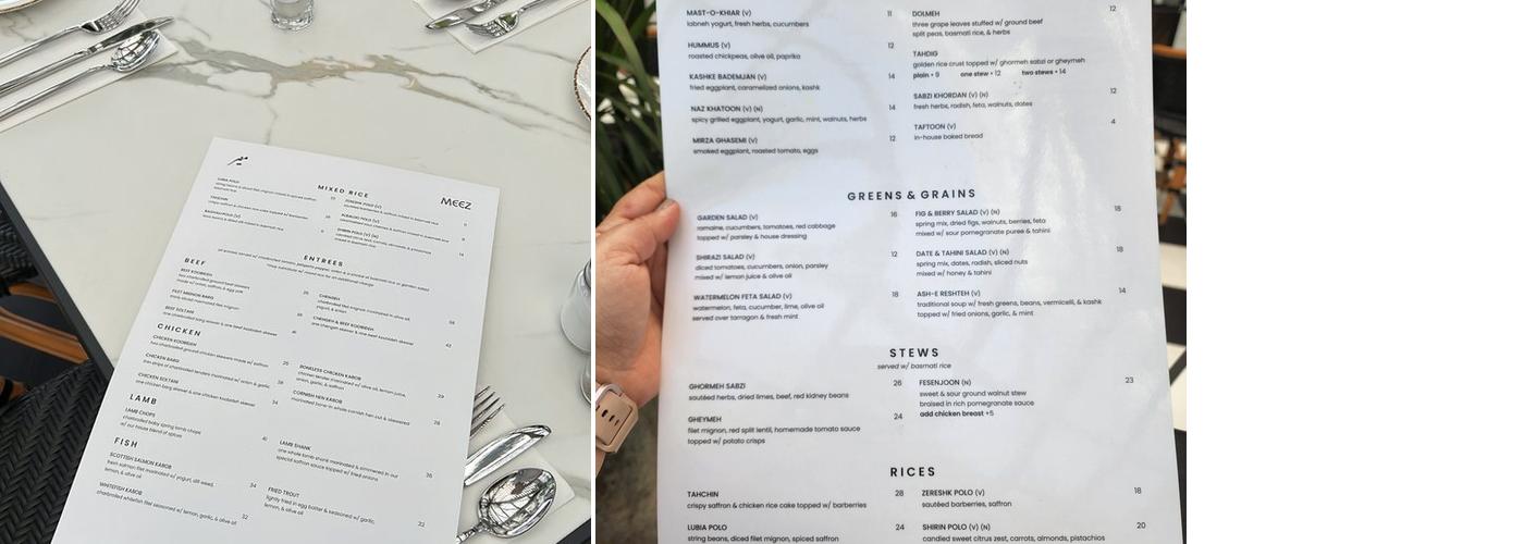 Meez Menu
