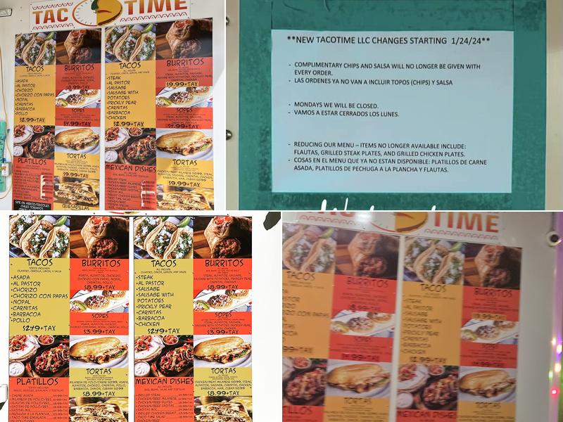Taco Time Llc Menu