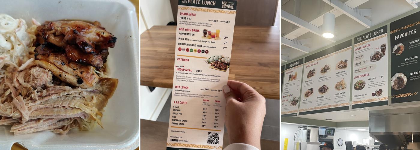 Mo' Bettahs Hawaiian Style Food Menu