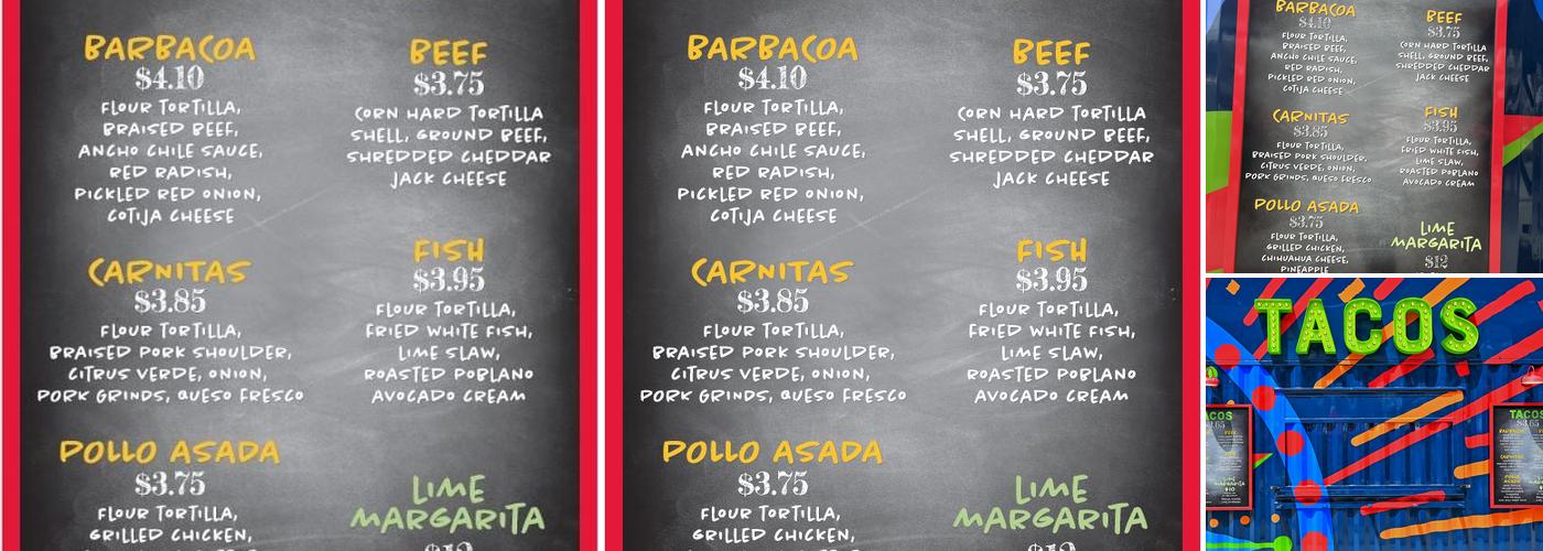 St. Louis Union Station Taco Container Menu