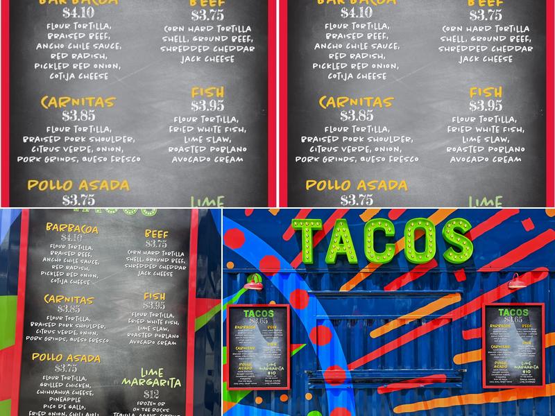 St. Louis Union Station Taco Container Menu