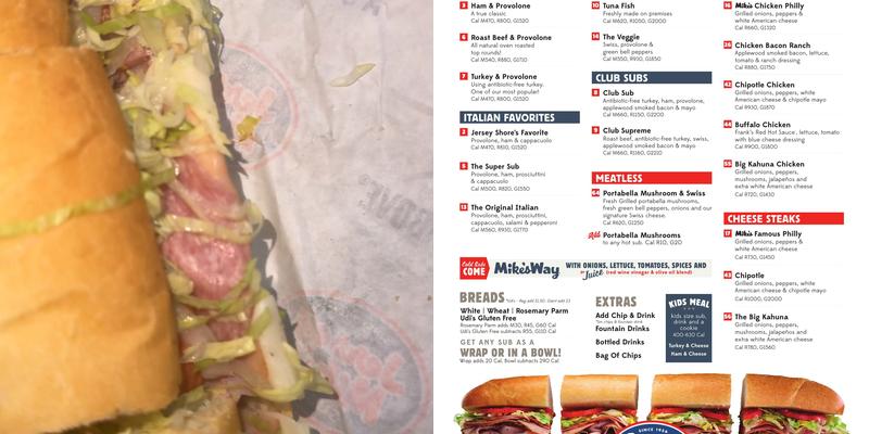 Jersey Mike's Subs Menu