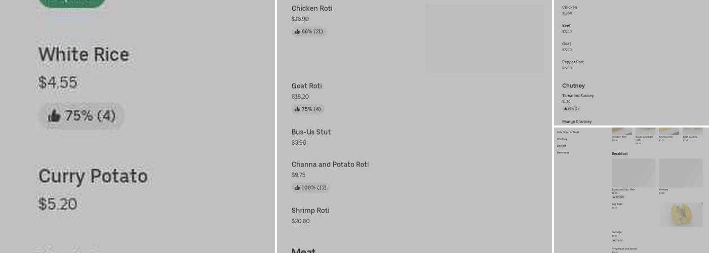 Roti Restaurant Menu