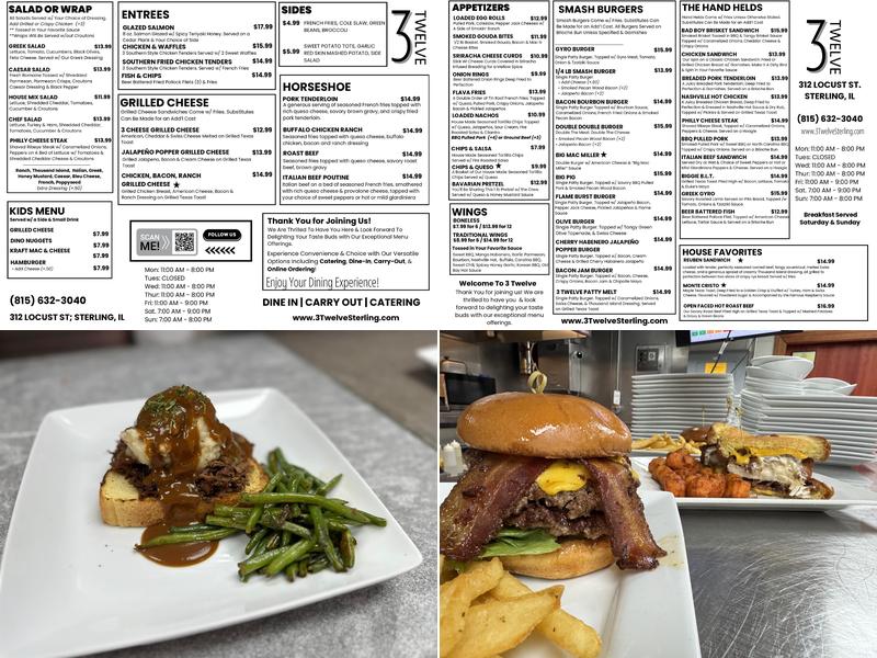3Twelve Burger Bar Menu
