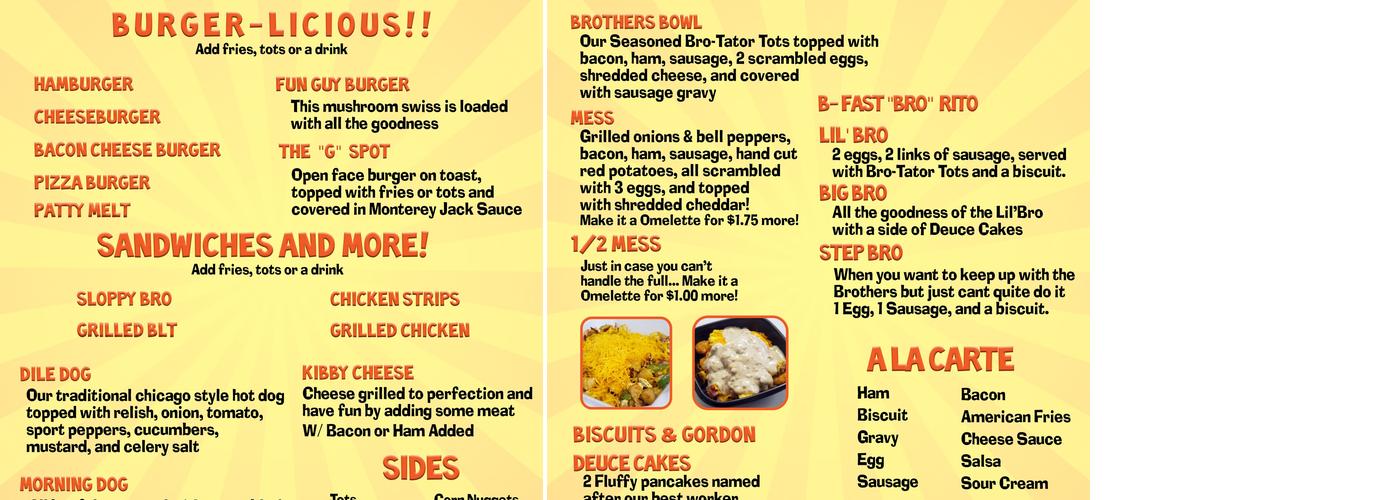 Brother Daryl's Menu