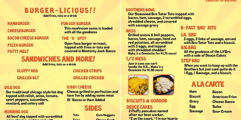 Brother Daryl's Menu