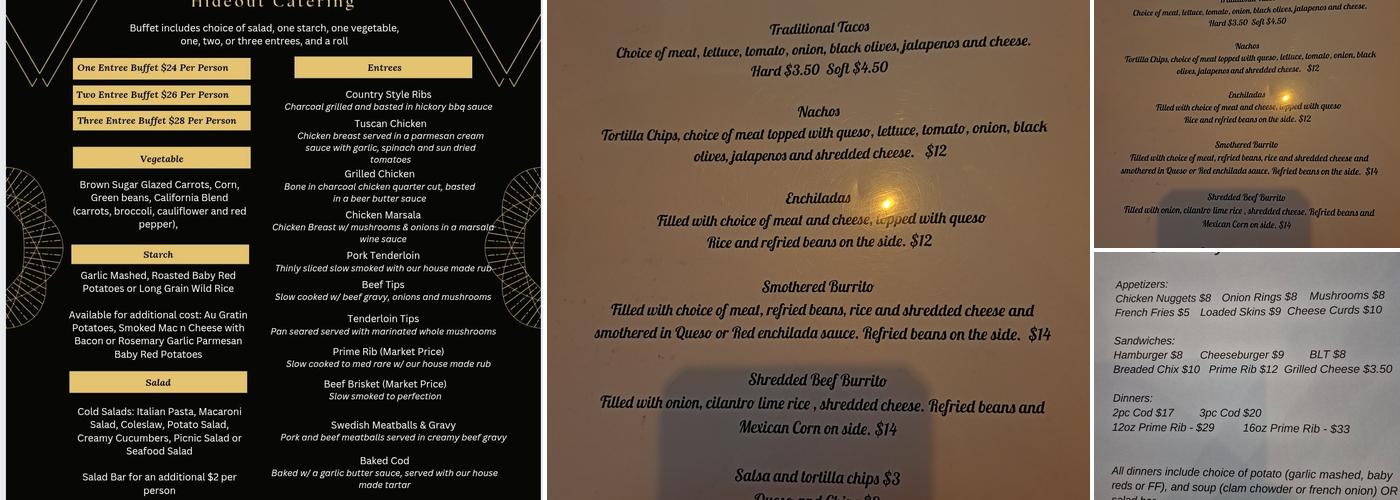 Young's Hideout Menu