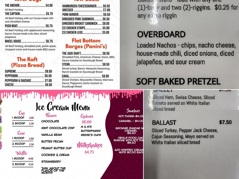 Doc's River Dogs Menu