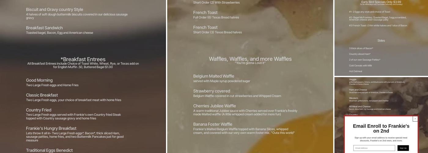 Frankie's on 2nd Menu