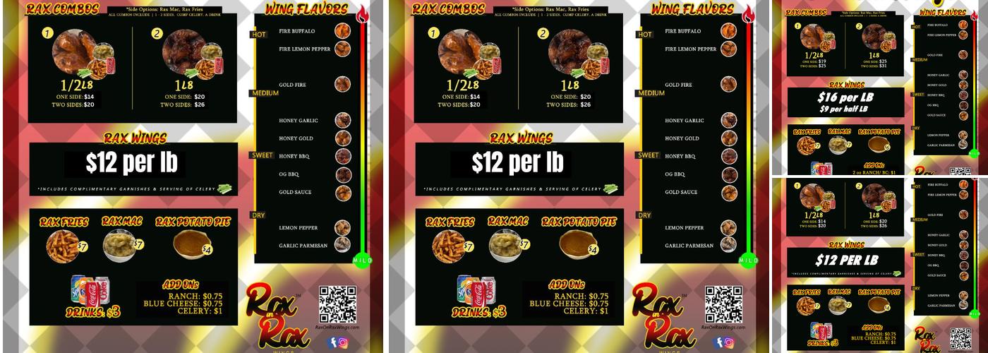 RAX ON RAX WINGS Menu