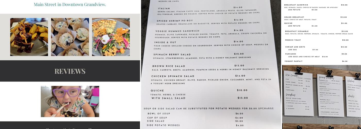 Simply Grand Kitchen and Creamery Menu