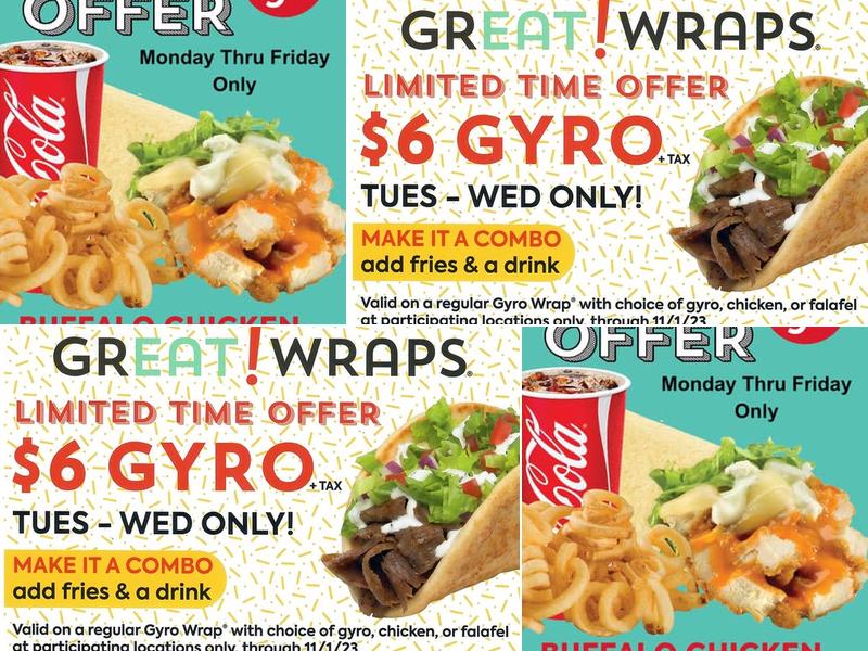 Great Wraps Menu