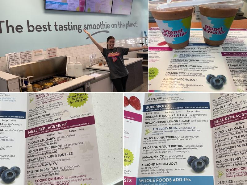Planet Smoothie Menu