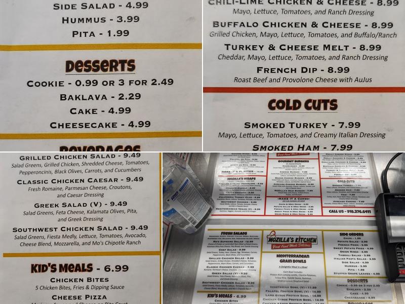 Mozillas Kitchen Menu