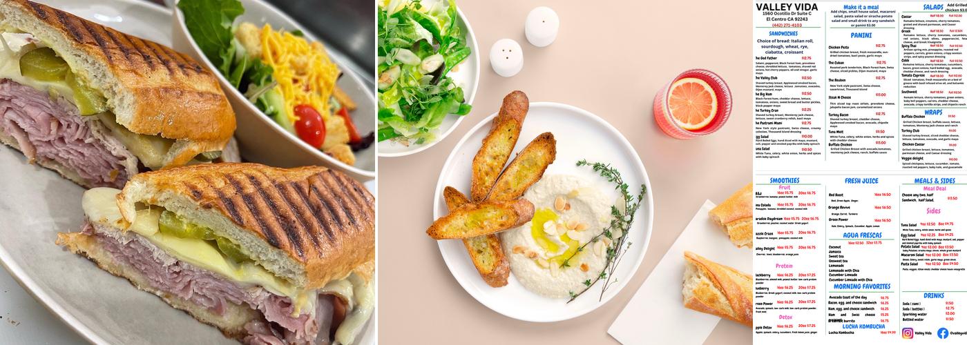 Valley Vida Menu