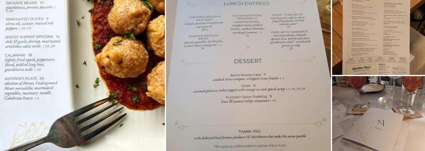 Amara Madison Menu