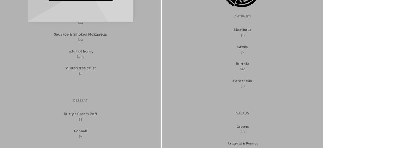 Billy Pie Menu