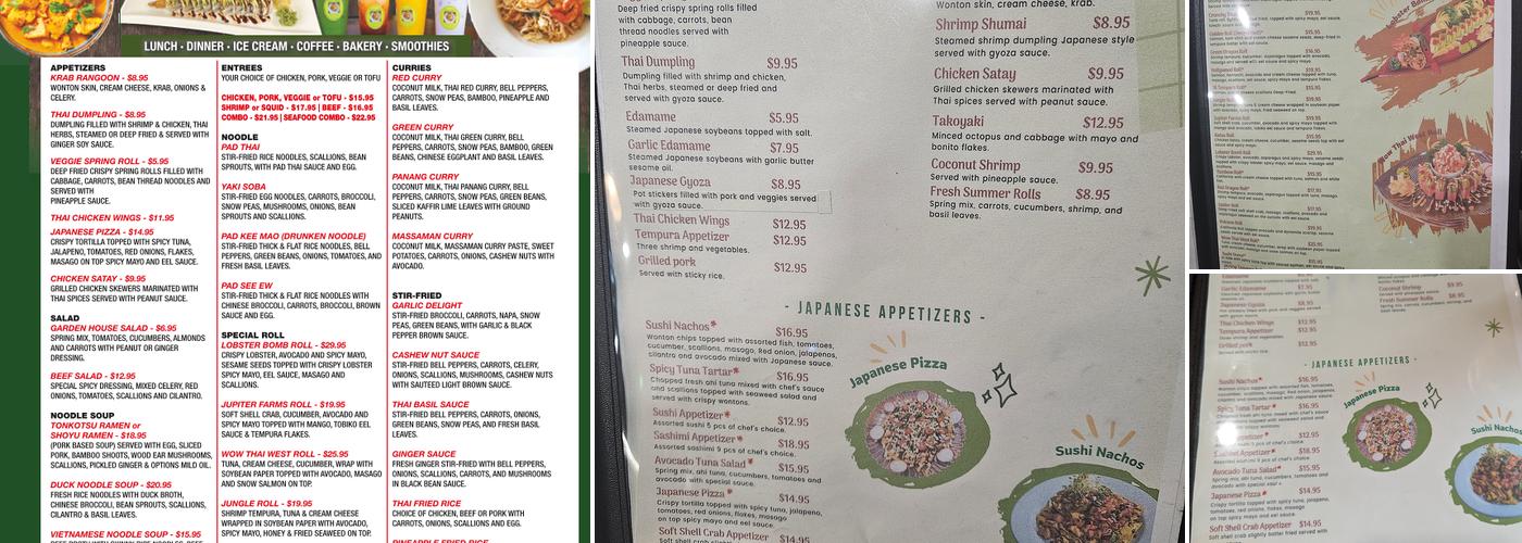 Thai West Menu