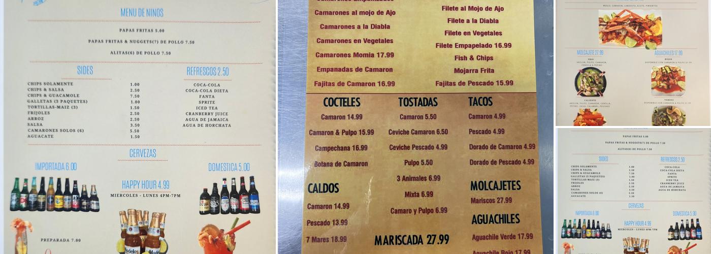 La Casa De Mariscos Menu