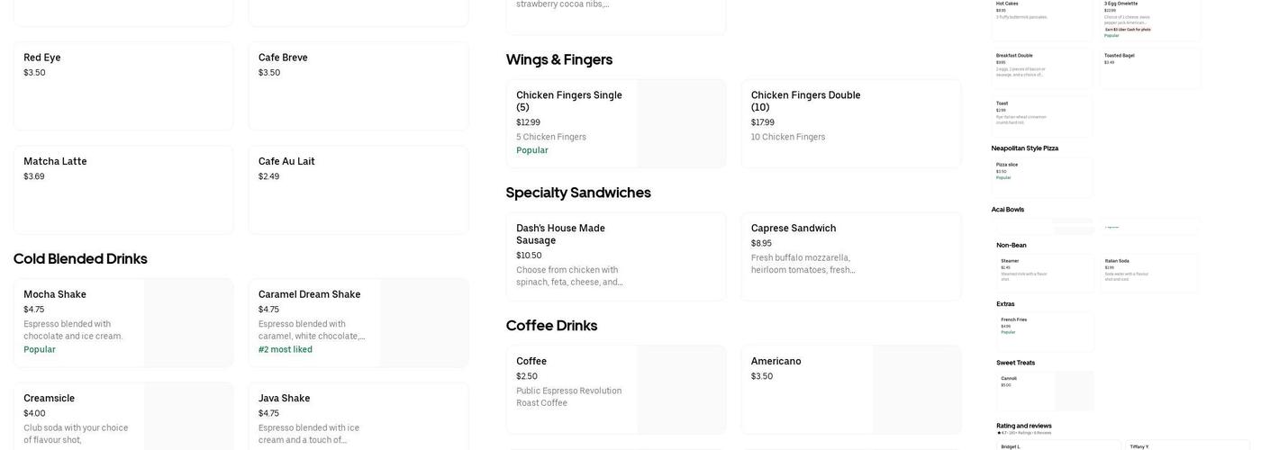 Marketside Café Menu