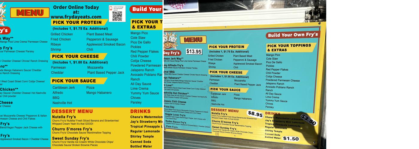 Fry Day Eats Menu
