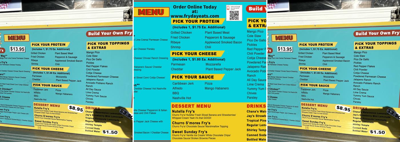 Fry Day Eats Menu