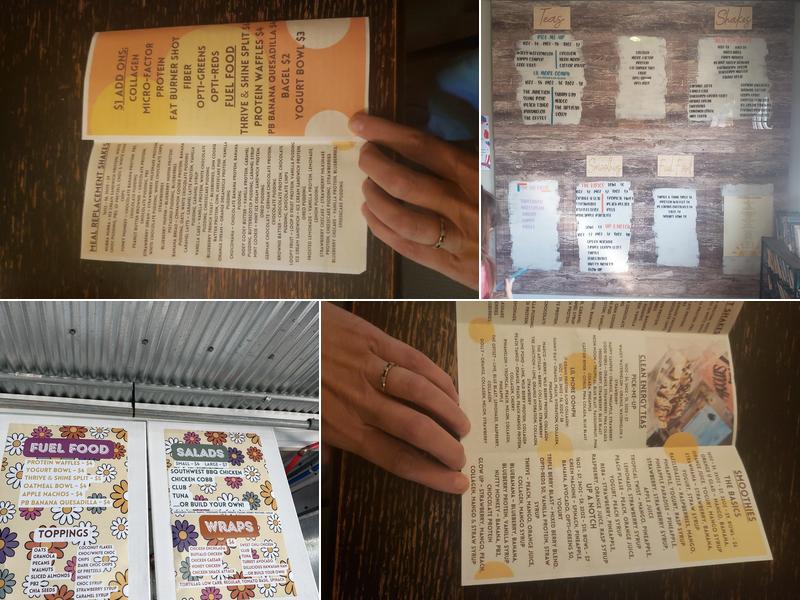 Thrive & Shine Health Bar Menu