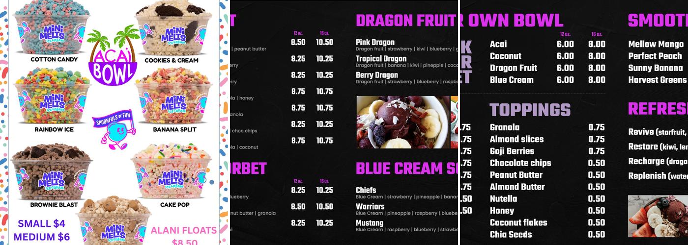 Acai Bowl Menu