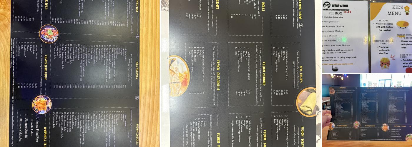 Wrap & Roll Menu