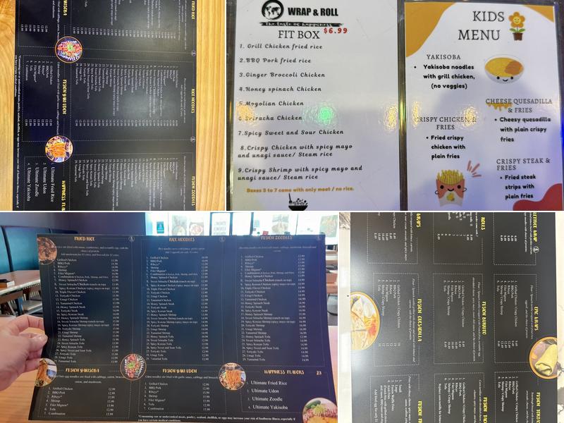 Wrap & Roll Menu