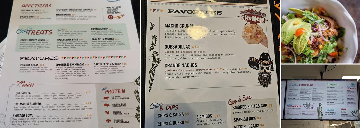 Macho Taco Cantina Menu