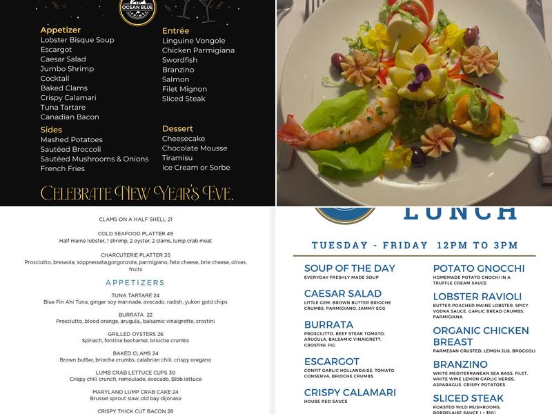 Ocean Blue Prime Menu