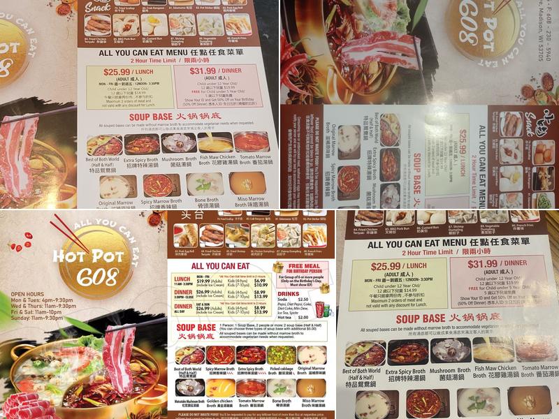 Hot Pot 608 Menu