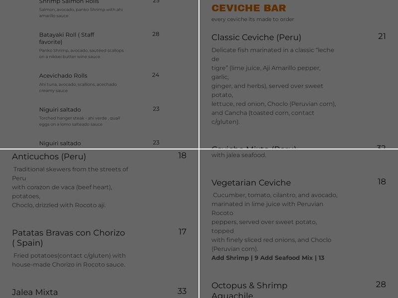 C-viche Menu