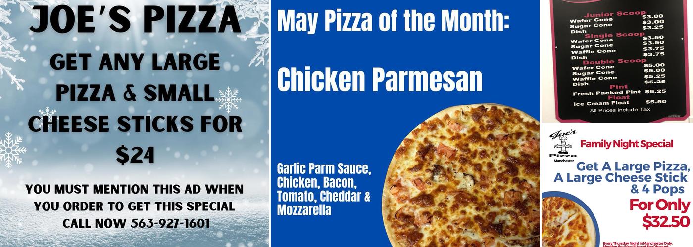Joe's Pizza Manchester Menu