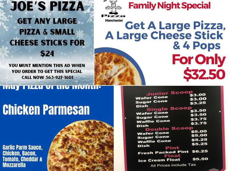 Joe's Pizza Manchester Menu