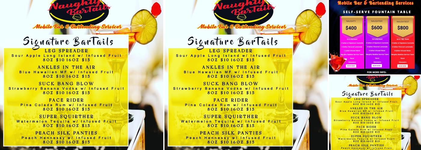 Naughty BarTails Mobile Bar & Bartending Services Menu